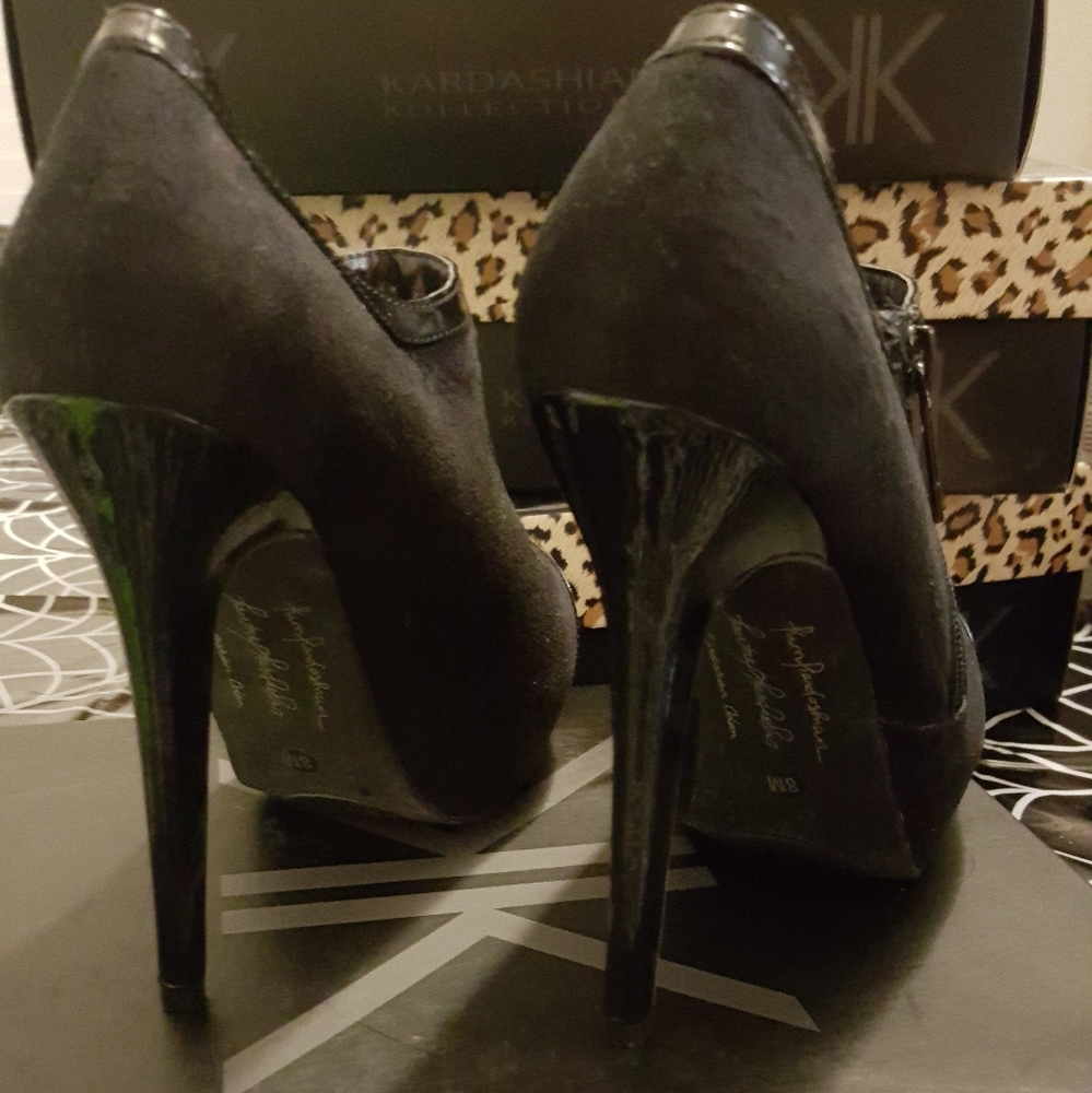 Kardashian Kollection Luxe Black Heels/Boots